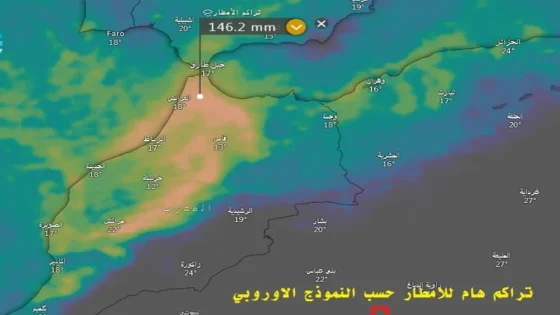 امطار غزيرة قادمة للمملكة وفق النموذج العددي الاوروبي