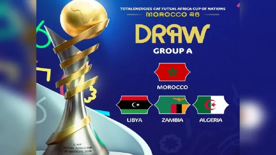قرعة كأس أمم إفريقيا لكرة القدم داخل القاعة (المغرب 2026): المنتخب المغربي في المجموعة الأولى